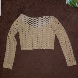 Beige cream Mesh Top